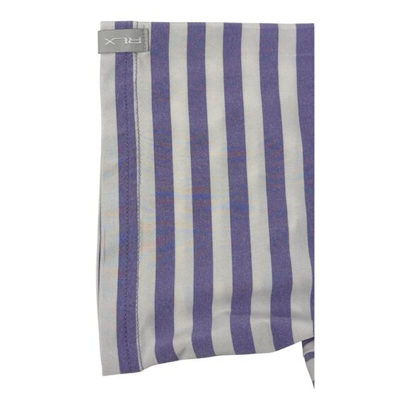 RLX Ralph Lauren Golf Shirt Men’s Large Purple Striped Moisture Wicking Stretch - Picture 12 of 14